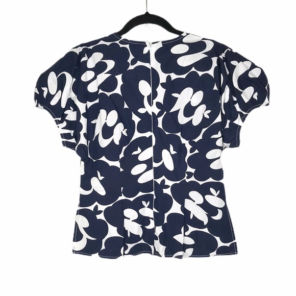 Anthropologie Womens Mignon Doo Angie Floral Print Poplin Top Blue XS - Picture 7 of 9